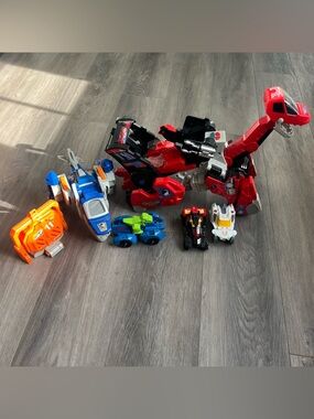 VTech Switch & Go Dinos Bundle T-Rex Helicopter + Mini Cars Lot